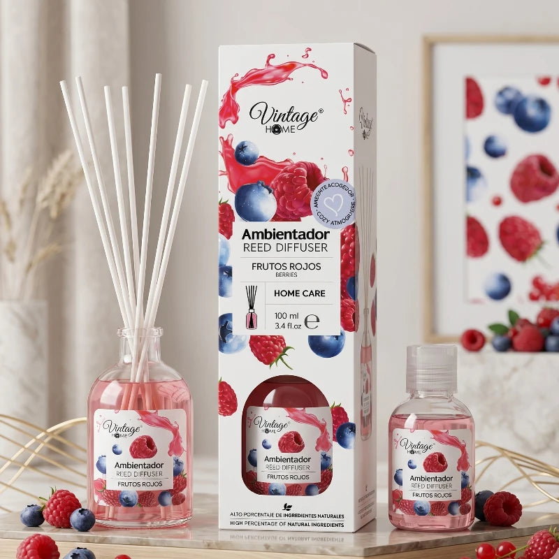 Mikado “Baies Rouges” – Vintage Home (100 ml + Recharge 50 ml offerte)