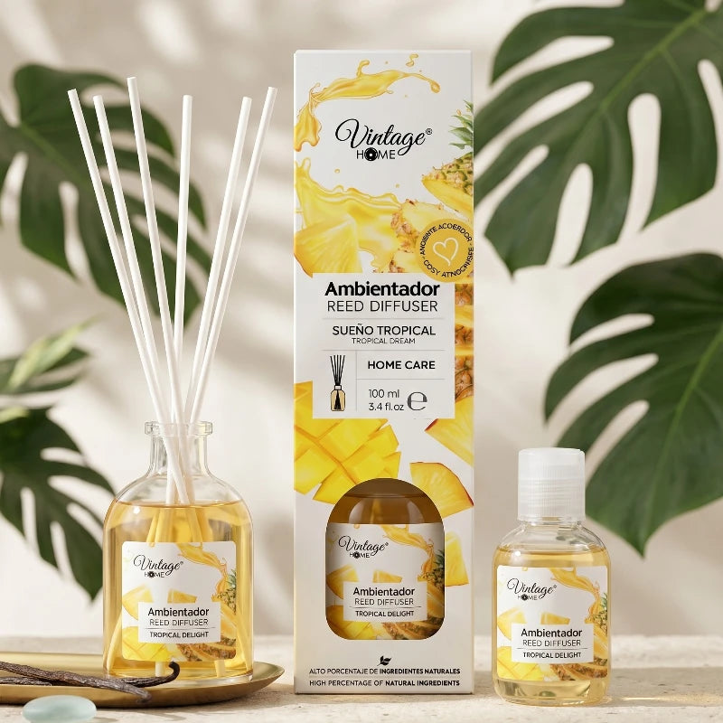 Mikado “Sueño Tropical” – Vintage Home (100 ml + Recharge 50 ml offert
